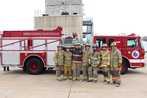 Fire Science Students by the NCTC Fire Truck